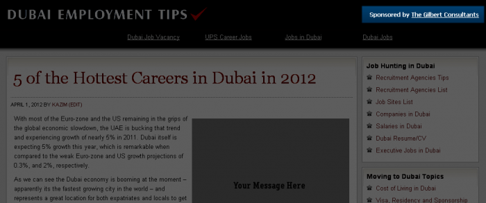 The link you'll receive by sponsoring Dubai Employment Tips