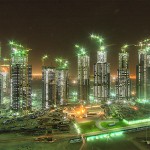 dubai towers at night